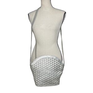 Tianni Metallic Silver Vintage Crossbody Bag